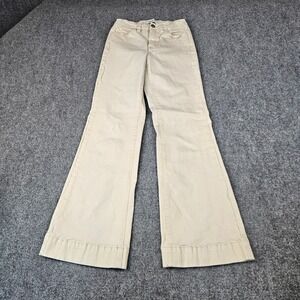 BKE Denim Tan Khaki Flare Jeans Womens High Rise Wide Leg Stretch Pants